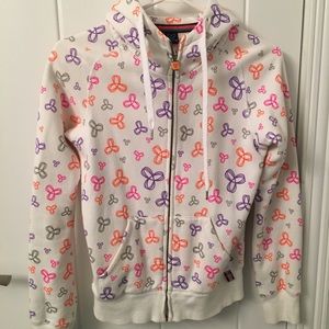 Aritzia TNA White Zip-Up Hoodie